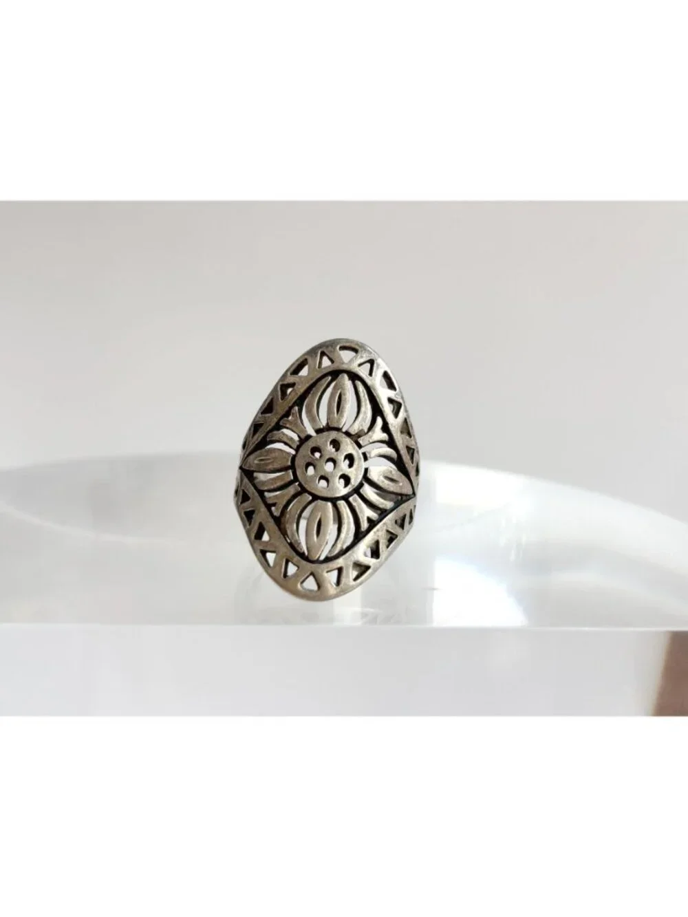 RARE James Avery Flor De Sol Sunflower Sterling Silver 925 Vintage Ring - sz 8